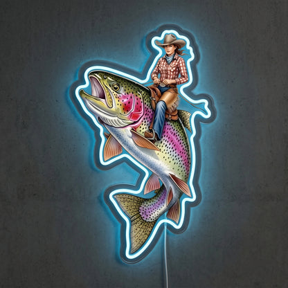 ShineNeon™ Color Splash Trout neon sign USB Power - LED neon sign close-up detail