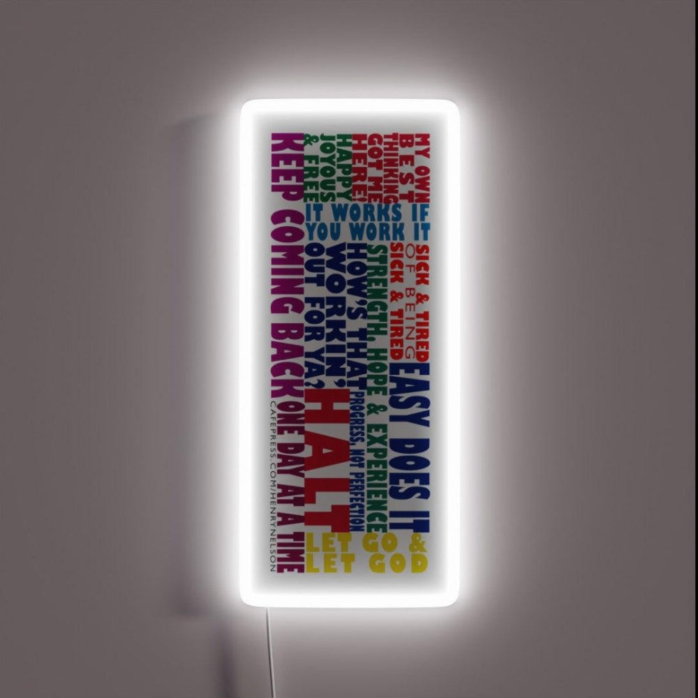 12 Step Aa Recovery Slogans Rgb Led Neon Sign
