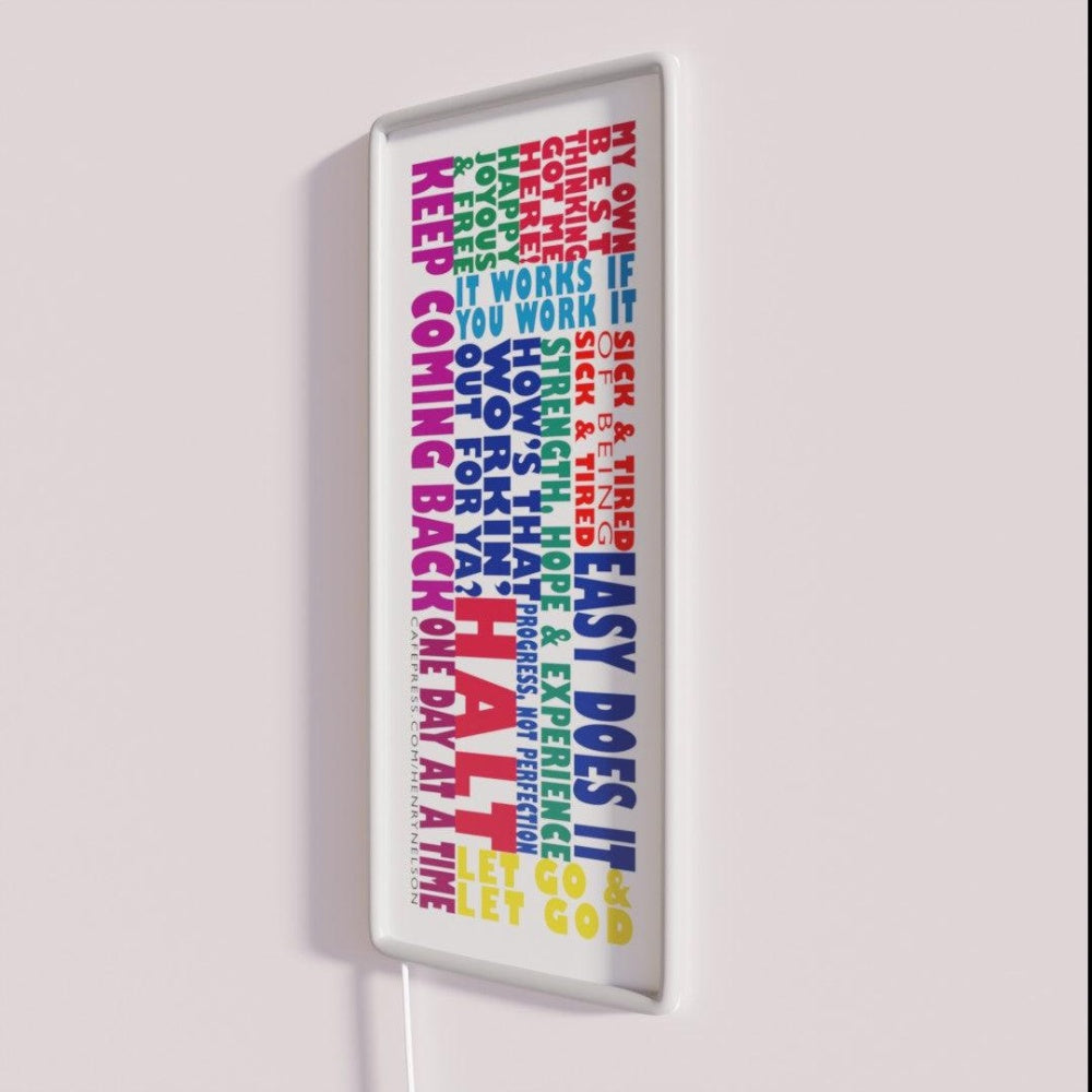 12 Step Aa Recovery Slogans Rgb Led Neon Sign