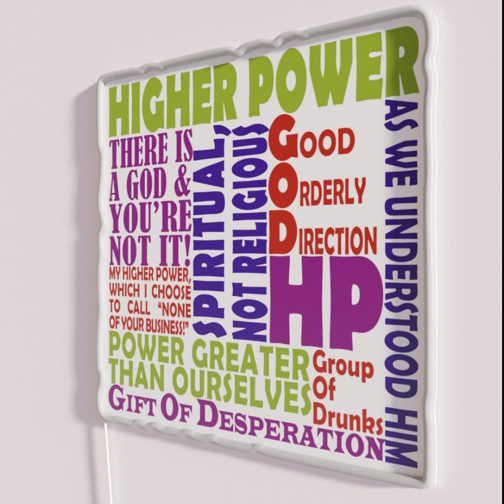 12 Step Higher Power Slogans Rgb Led Neon Sign