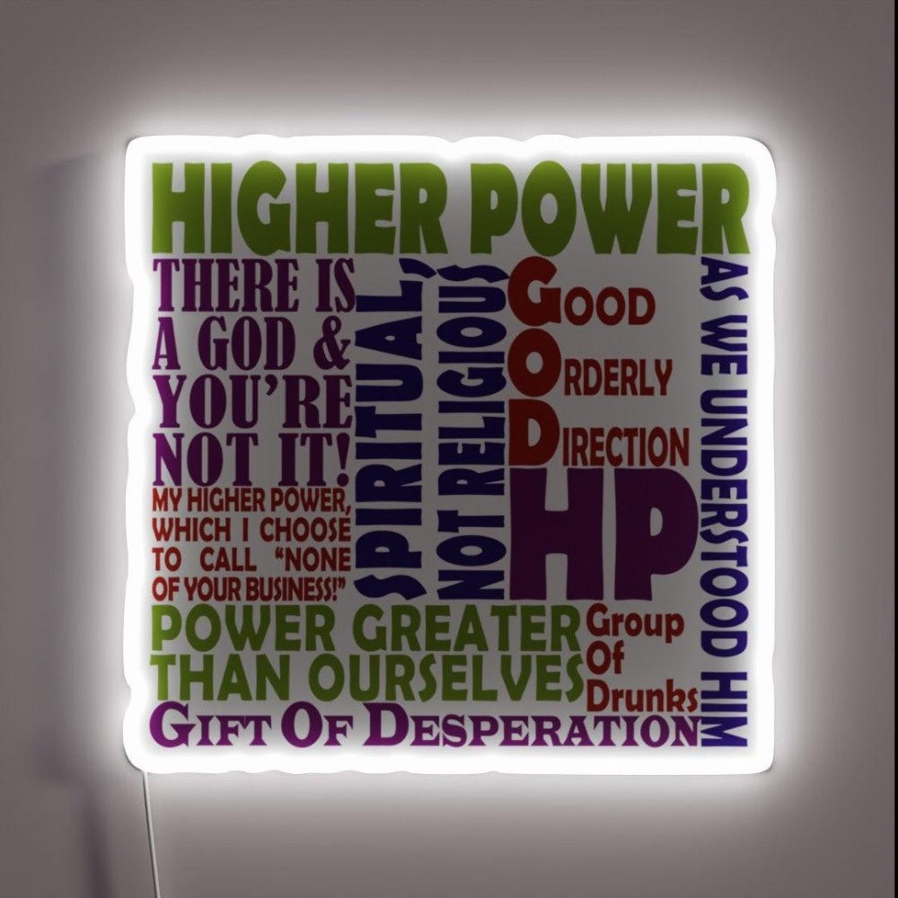 12 Step Higher Power Slogans Rgb Led Neon Sign - Shineneon
