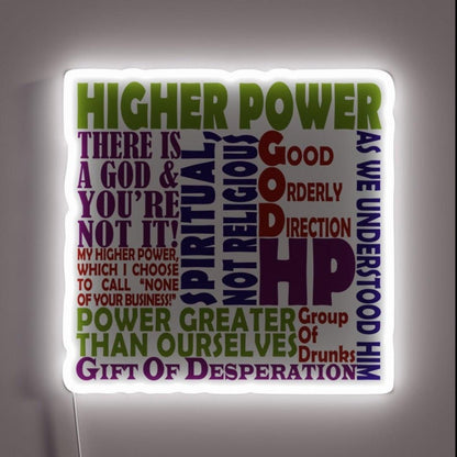 12 Step Higher Power Slogans Rgb Led Neon Sign - Shineneon