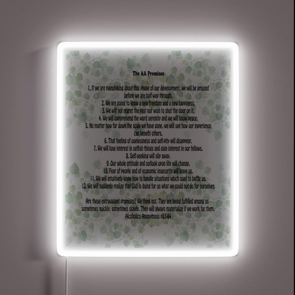 12 Step Promises Aa Big Book Rgb Led Neon Sign - Shineneon
