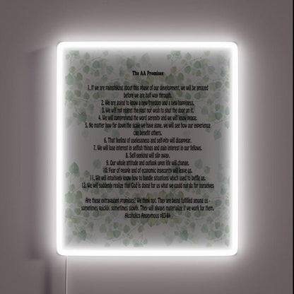 12 Step Promises Aa Big Book Rgb Led Neon Sign - Shineneon