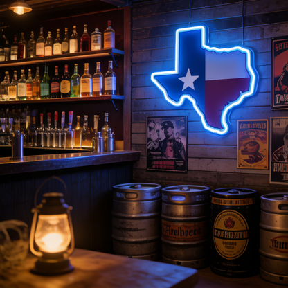 Texas USB LED Neon Sign Lone Star State Wall Light or Texas Pride Decor