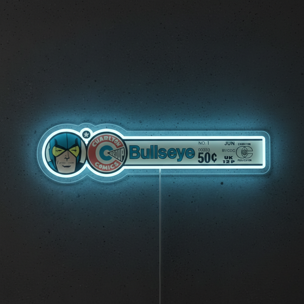 ShineNeon™ Retro Bullseye Comic Ledger LED Neon Sign - Superhero Wall Decor