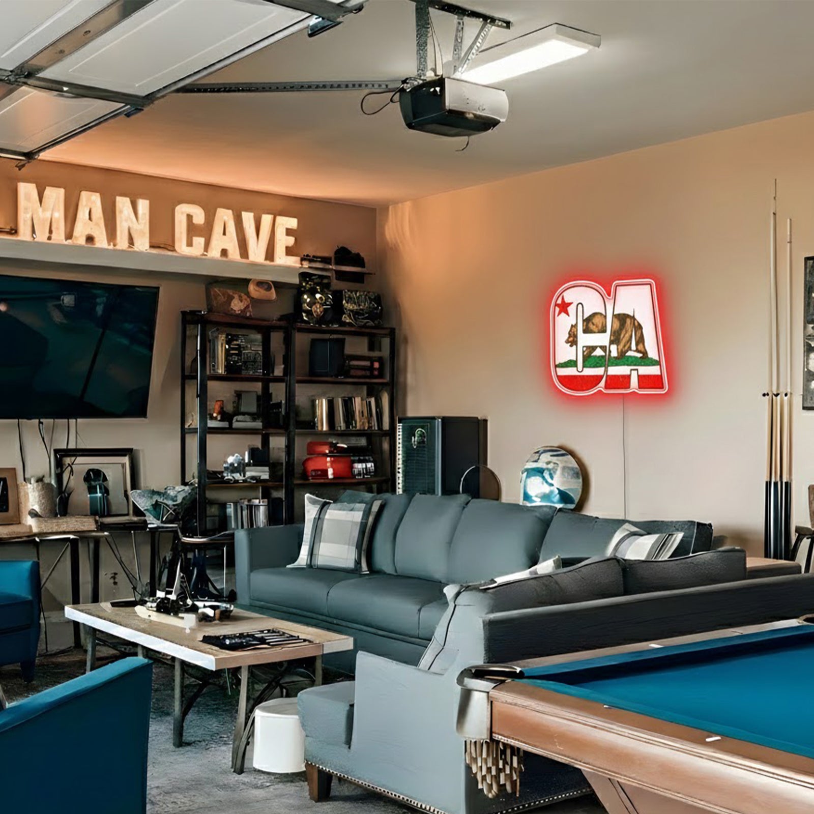 ShineNeon™ CA Bear LED Neon Sign - USB Power State Pride Wall Decor