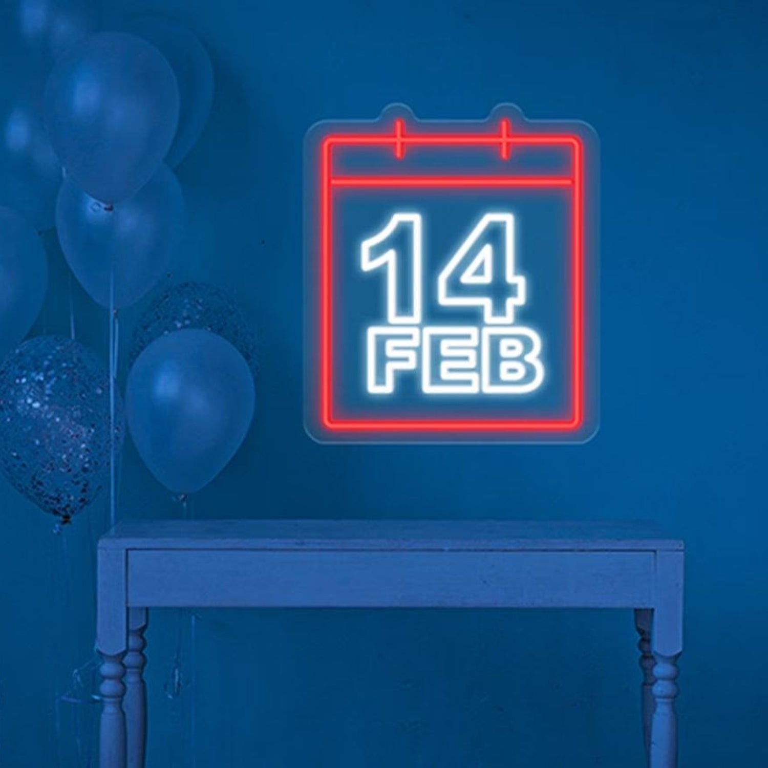 14 Feb Red-White Calendar Led Neon Sign For Valentine Home Decor | Shineneon