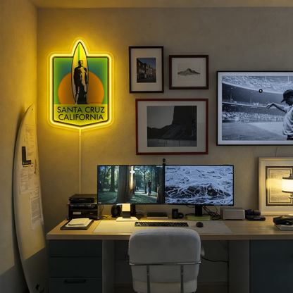 ShineNeon™ Retro Surf California LED Neon Sign - Vintage Beach Vibe Wall Art (USB Powered)