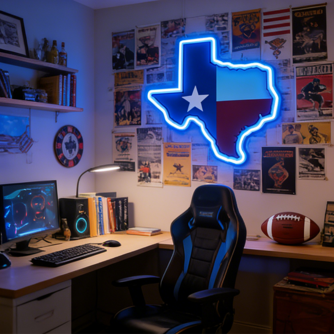 Texas USB LED Neon Sign Lone Star State Wall Light or Texas Pride Decor