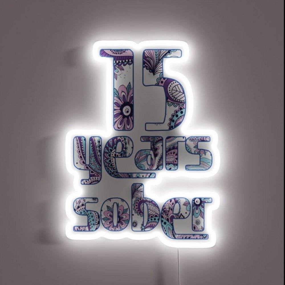 15 Years Sober Paisley Rgb Led Neon Sign - Shineneon