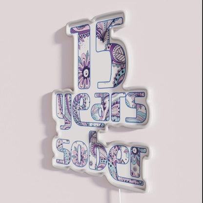 15 Years Sober Paisley Rgb Led Neon Sign - Shineneon