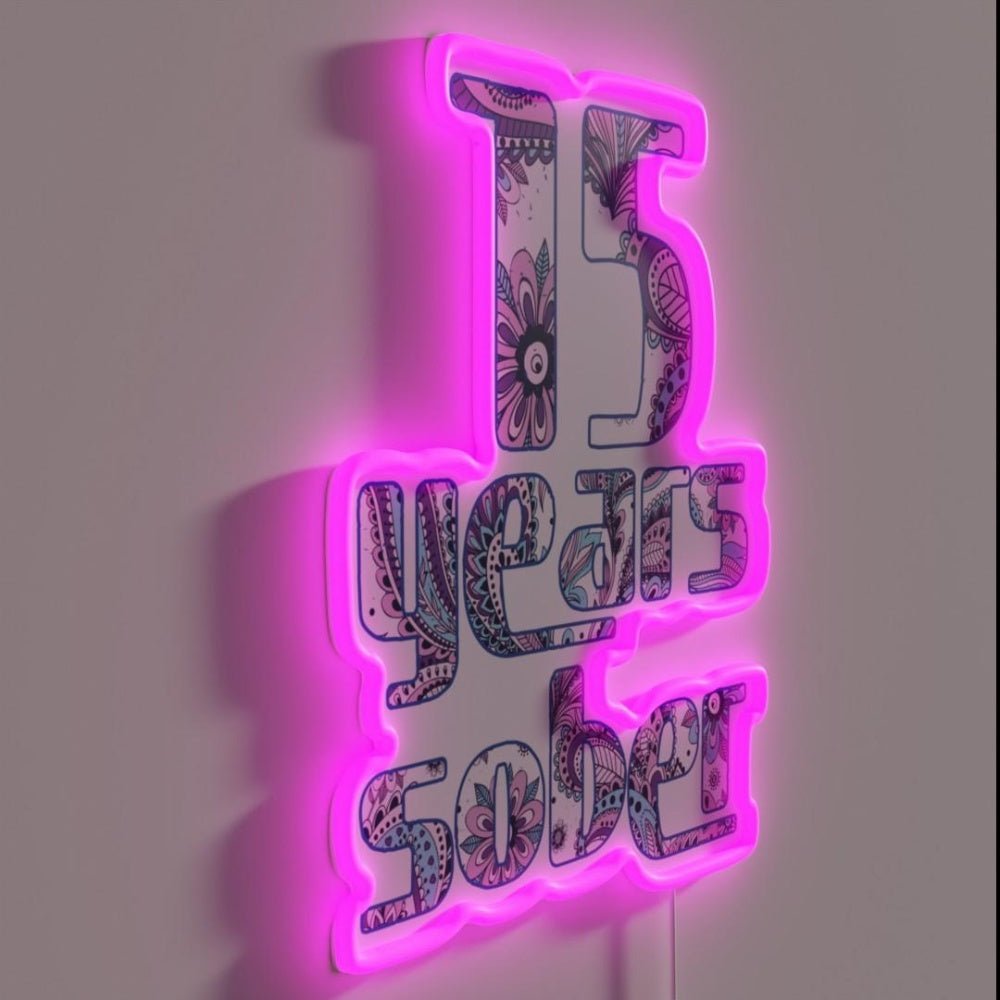 15 Years Sober Paisley Rgb Led Neon Sign - Shineneon