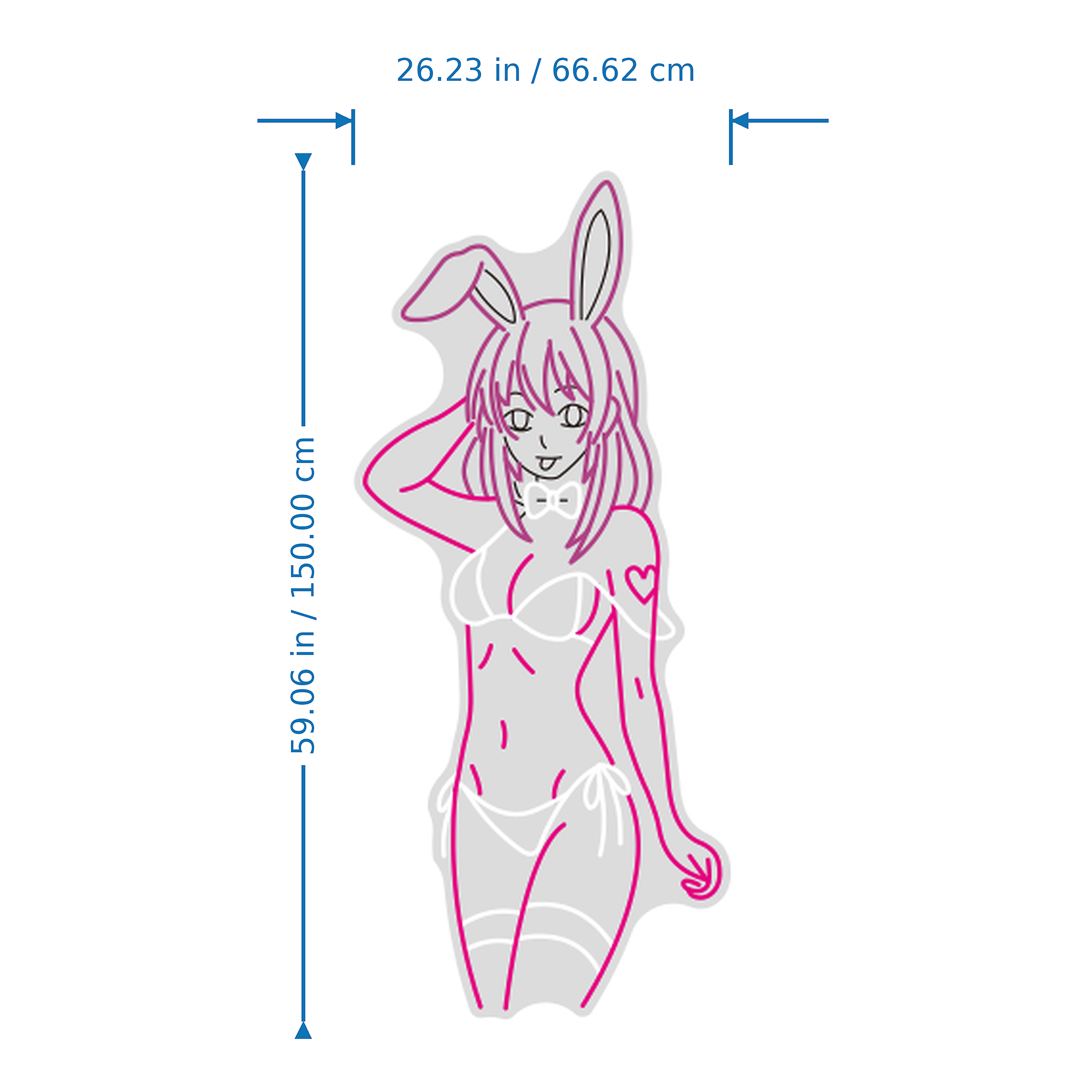 Bunny Girl Custom LED Neon Sign Picture Color