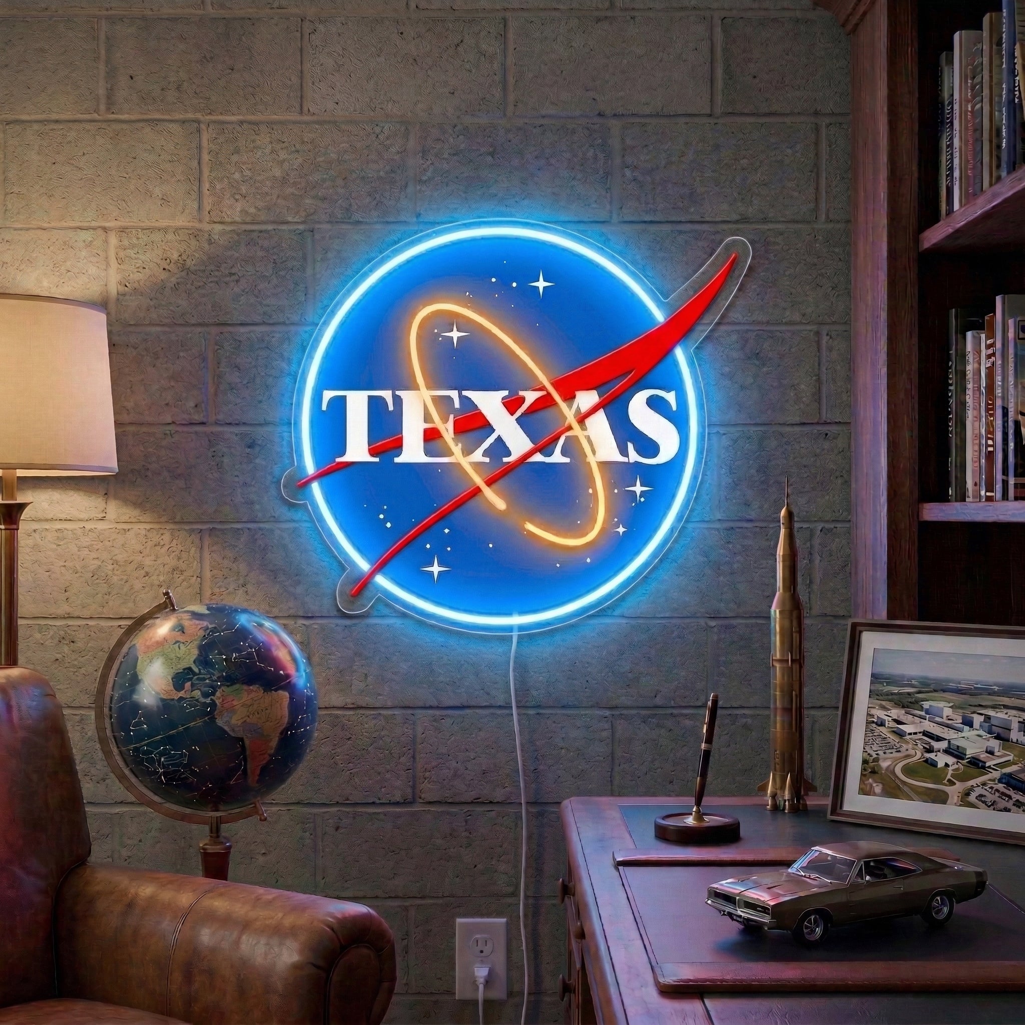 ShineNeon™ Texas Space NASA Style LED Neon Sign Home Wall Art USB Powered