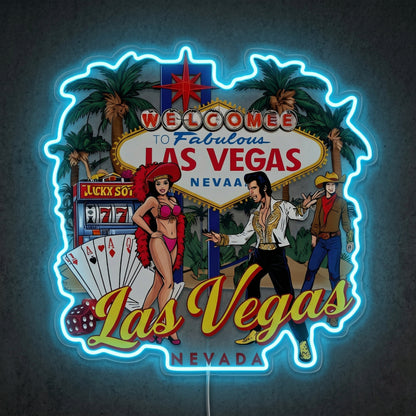 ShineNeon™ Las Vegas Palm Glow neon sign USB Power - LED neon sign close-up detail