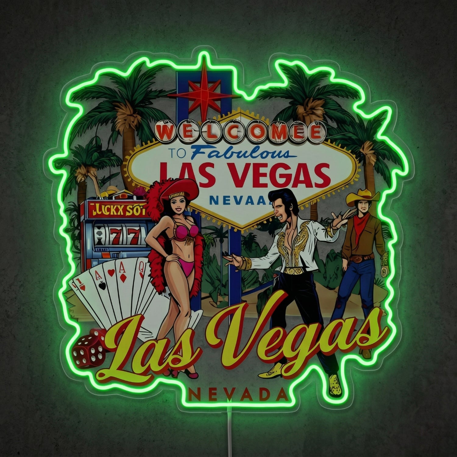 ShineNeon™ Las Vegas Palm Glow neon sign USB Power - LED neon sign view 9