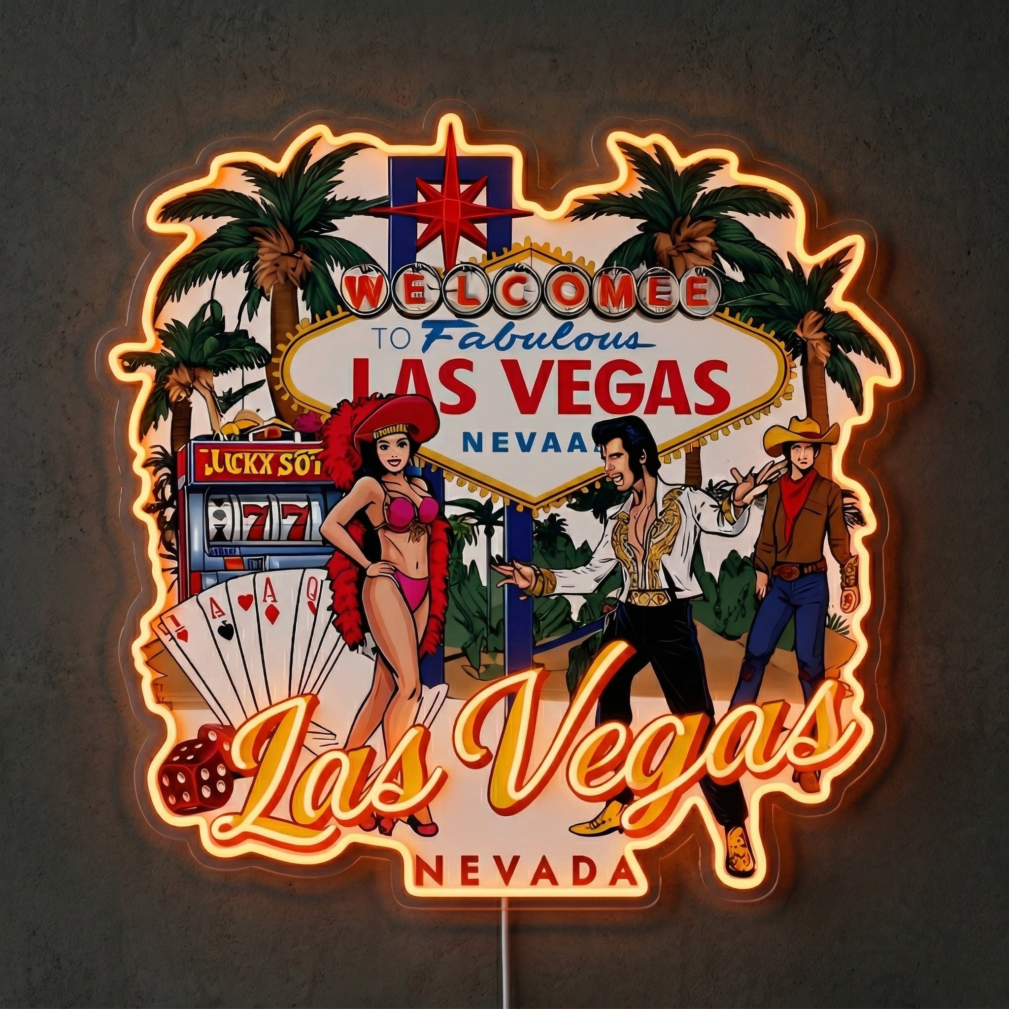ShineNeon™ Las Vegas Palm Glow neon sign USB Power - LED neon sign view 5