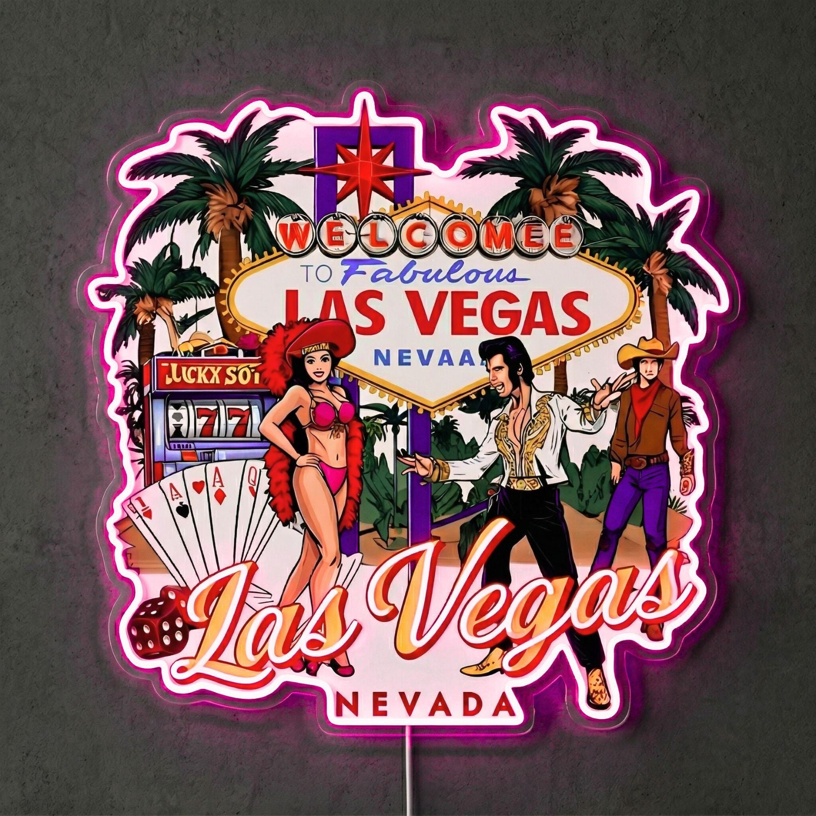 ShineNeon™ Las Vegas Palm Glow neon sign USB Power - LED neon sign view 6
