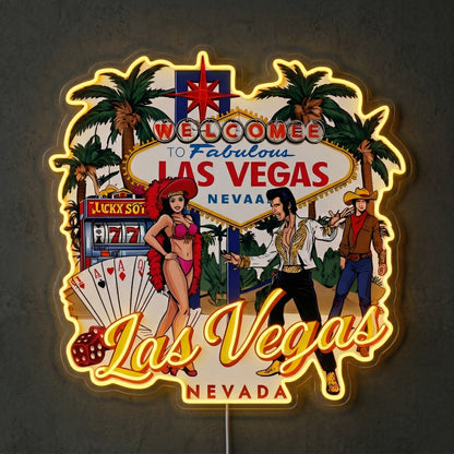 ShineNeon™ Las Vegas Palm Glow neon sign USB Power - Size and dimension reference