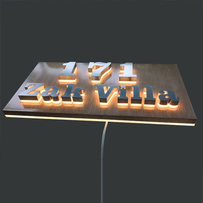 171 Zak Villa With Panel 3D Backlit Channel Letters Led Light Sign - Shineneon