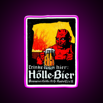 1905 Beer Drinking Devil Beer Bar Decor Led Neon Sign Rgb Color - Neon sign mounted on wall in room