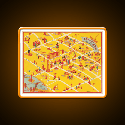 1939 Map Of Chinatown In San Francisco Asian Cultural Led Neon Sign Rgb Color - Shineneon