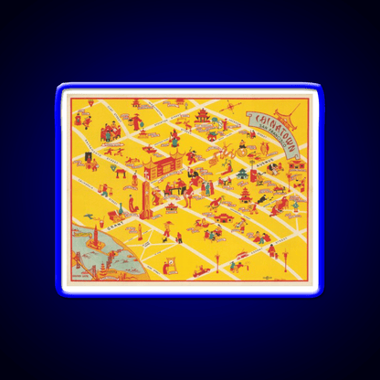 1939 Map Of Chinatown In San Francisco Asian Cultural Led Neon Sign Rgb Color - Shineneon