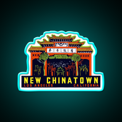 1940S New Chinatown Los Angeles California Asian Cultural Led Neon Sign Rgb Color - Size and dimension reference