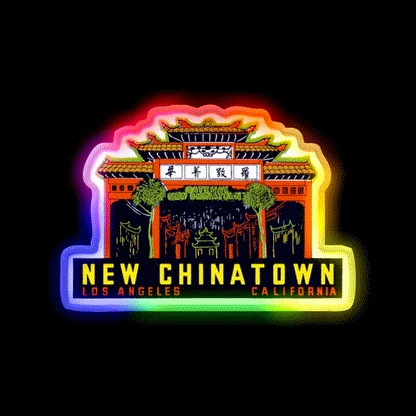 1940S New Chinatown Los Angeles California Asian Cultural Led Neon Sign Rgb Color - LED neon sign close-up detail