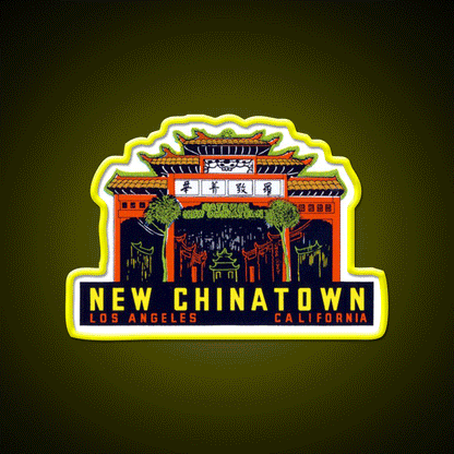 1940S New Chinatown Los Angeles California Asian Cultural Led Neon Sign Rgb Color - Custom LED neon sign front view