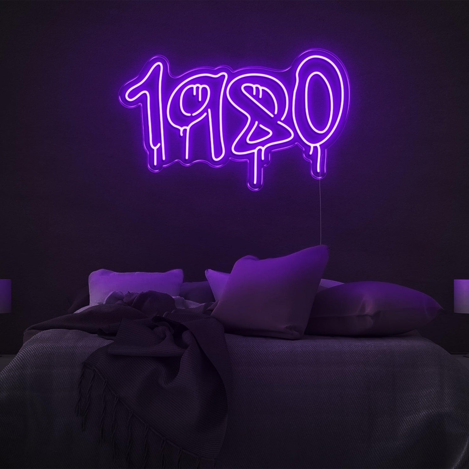 1980 Melt Blue Led Neon Sign For Bedroom Wall Decor | Shineneon