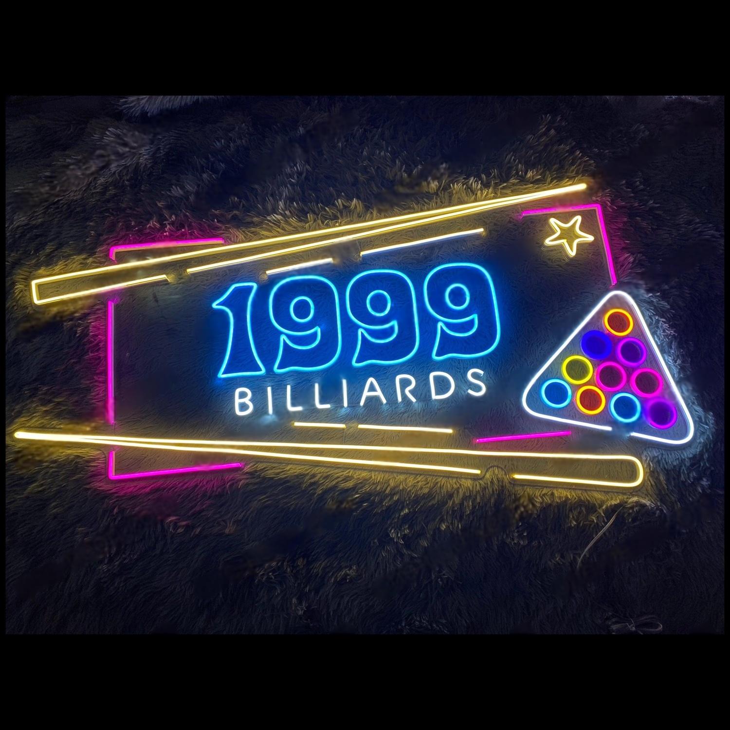 1999 Billiards Multi-Color Led Neon Sign For Game Room And Bar Decor | Shineneon
