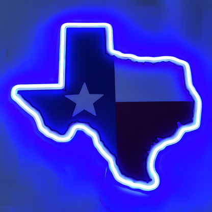 Texas USB LED Neon Sign Lone Star State Wall Light or Texas Pride Decor