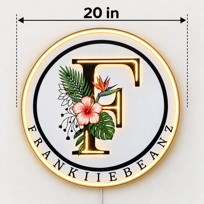 Floral F Badge Custom LED Neon Sign