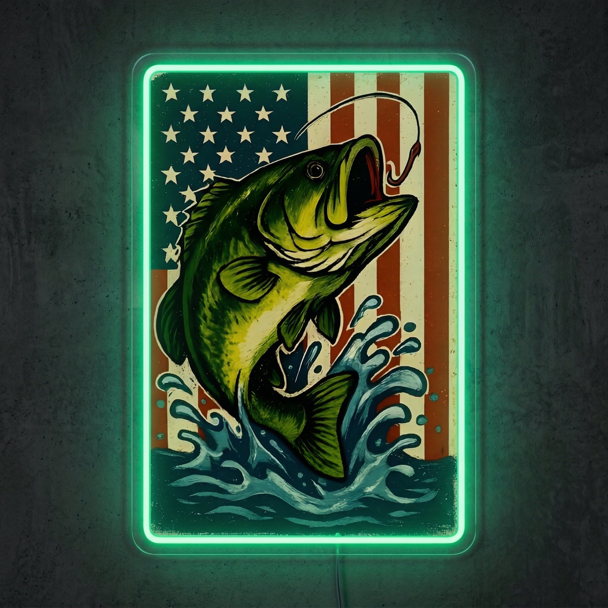 ShineNeon™ Patriotic Bass Flag neon sign USB Power - LED neon sign view 9