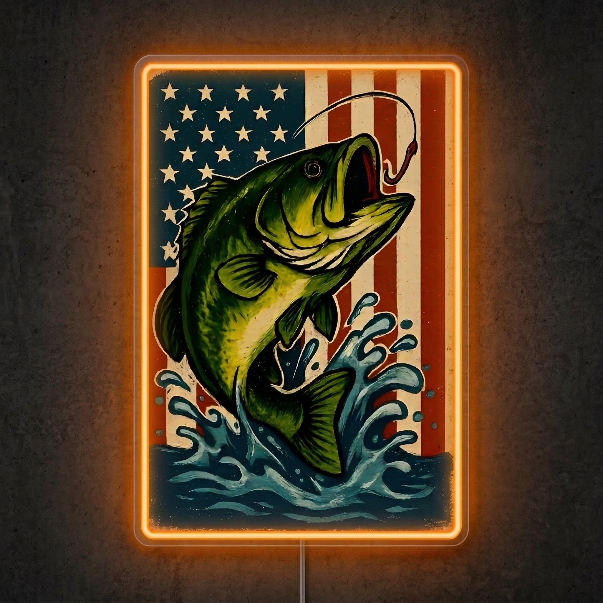 ShineNeon™ Patriotic Bass Flag neon sign USB Power - LED neon sign view 5