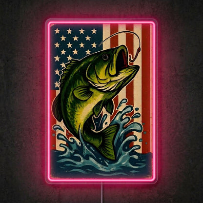 ShineNeon™ Patriotic Bass Flag neon sign USB Power - LED neon sign view 6