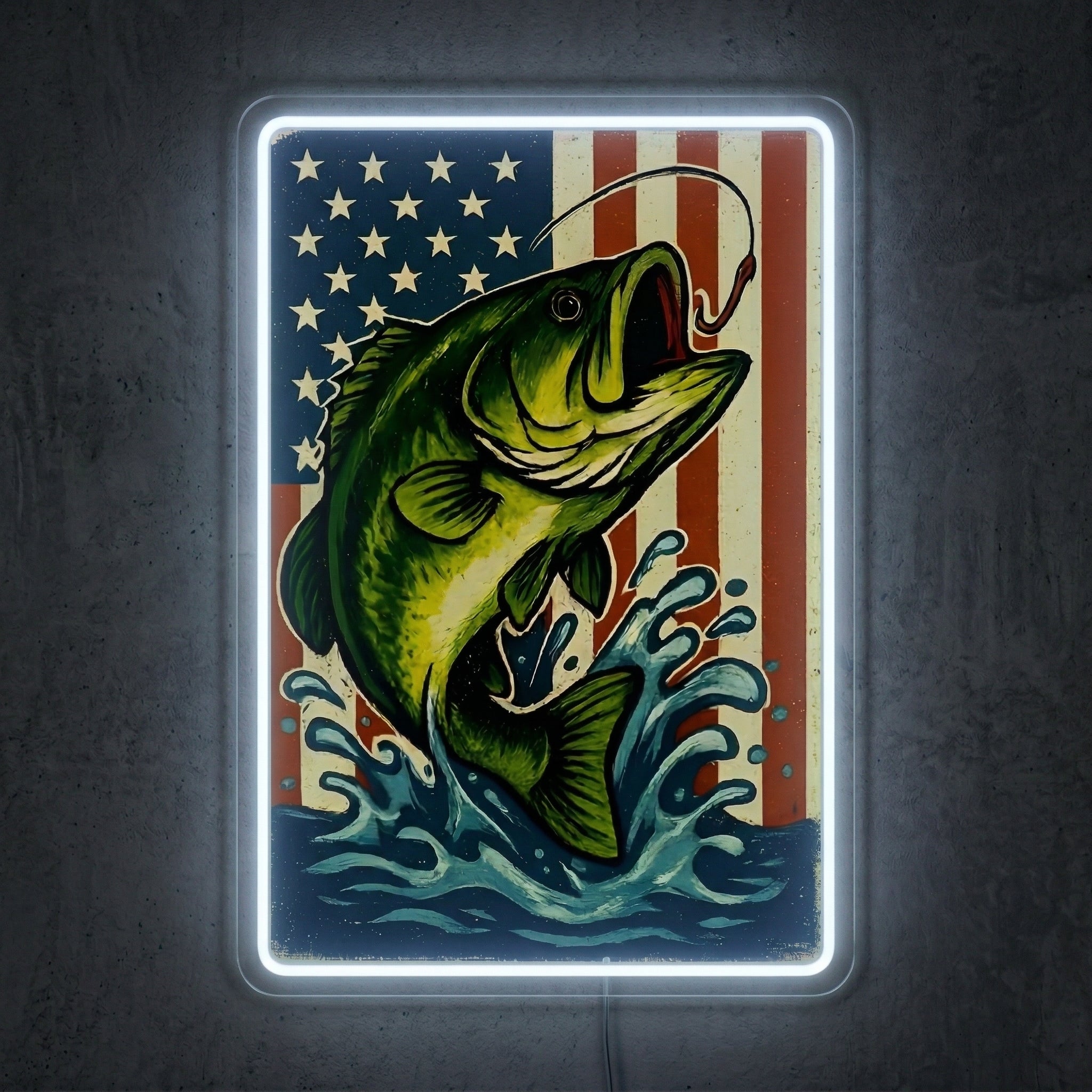 ShineNeon™ Patriotic Bass Flag neon sign USB Power - LED neon sign view 8