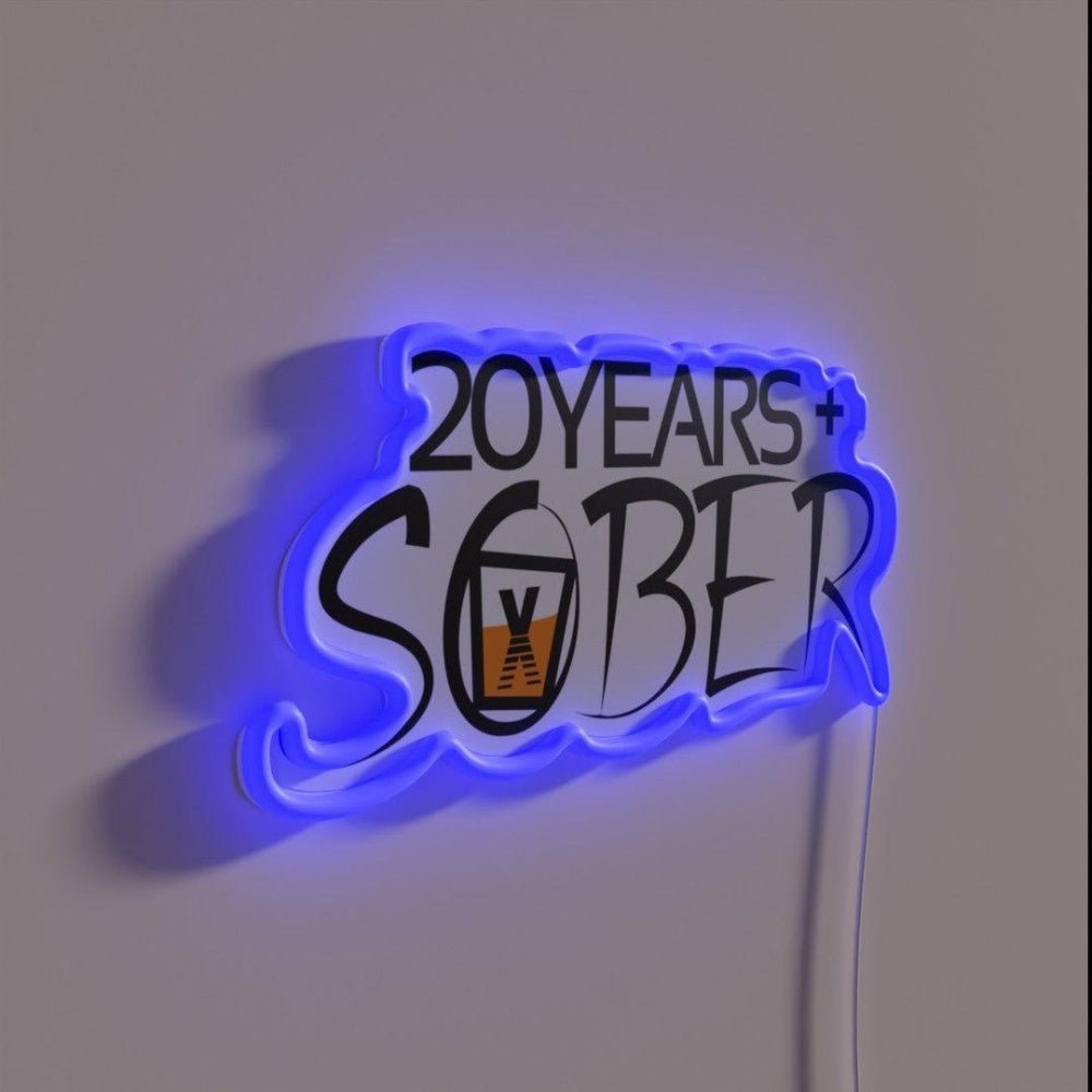 20 Years Sober Sober Life Rgb Led Neon Sign - Shineneon