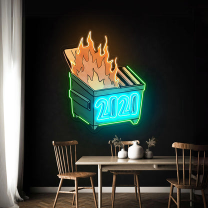 2020 Dumpster Fire Neon Signs For Neon Wall Signs Artwork - Shineneon