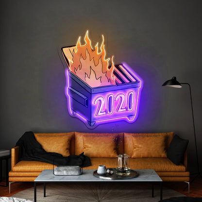 2020 Dumpster Fire Neon Signs For Neon Wall Signs Artwork - Shineneon
