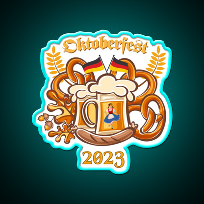 2023 Oktoberfest German Beer Festival Beer Bar Decor Led Neon Sign Rgb Color - Size and dimension reference