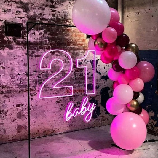 21 Baby Birthday Neon Sign Cool Neon Light Signs