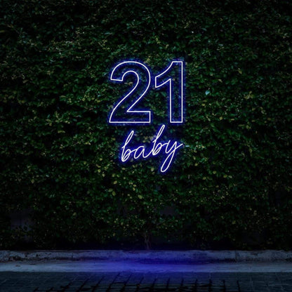 21 Baby Mint Green Led Neon Sign For Outdoor Birthday Celebration | Shineneon