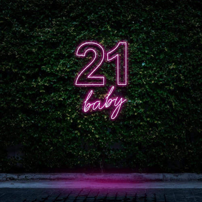 21 Baby Mint Green Led Neon Sign For Outdoor Birthday Celebration | Shineneon