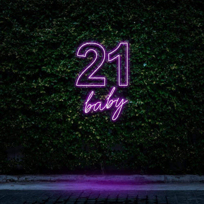 21 Baby Mint Green Led Neon Sign For Outdoor Birthday Celebration | Shineneon