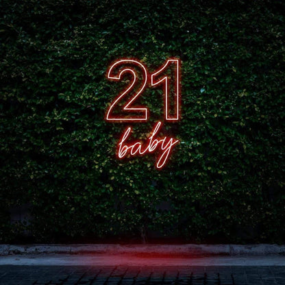 21 Baby Mint Green Led Neon Sign For Outdoor Birthday Celebration | Shineneon