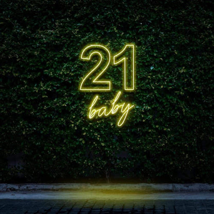 21 Baby Mint Green Led Neon Sign For Outdoor Birthday Celebration | Shineneon