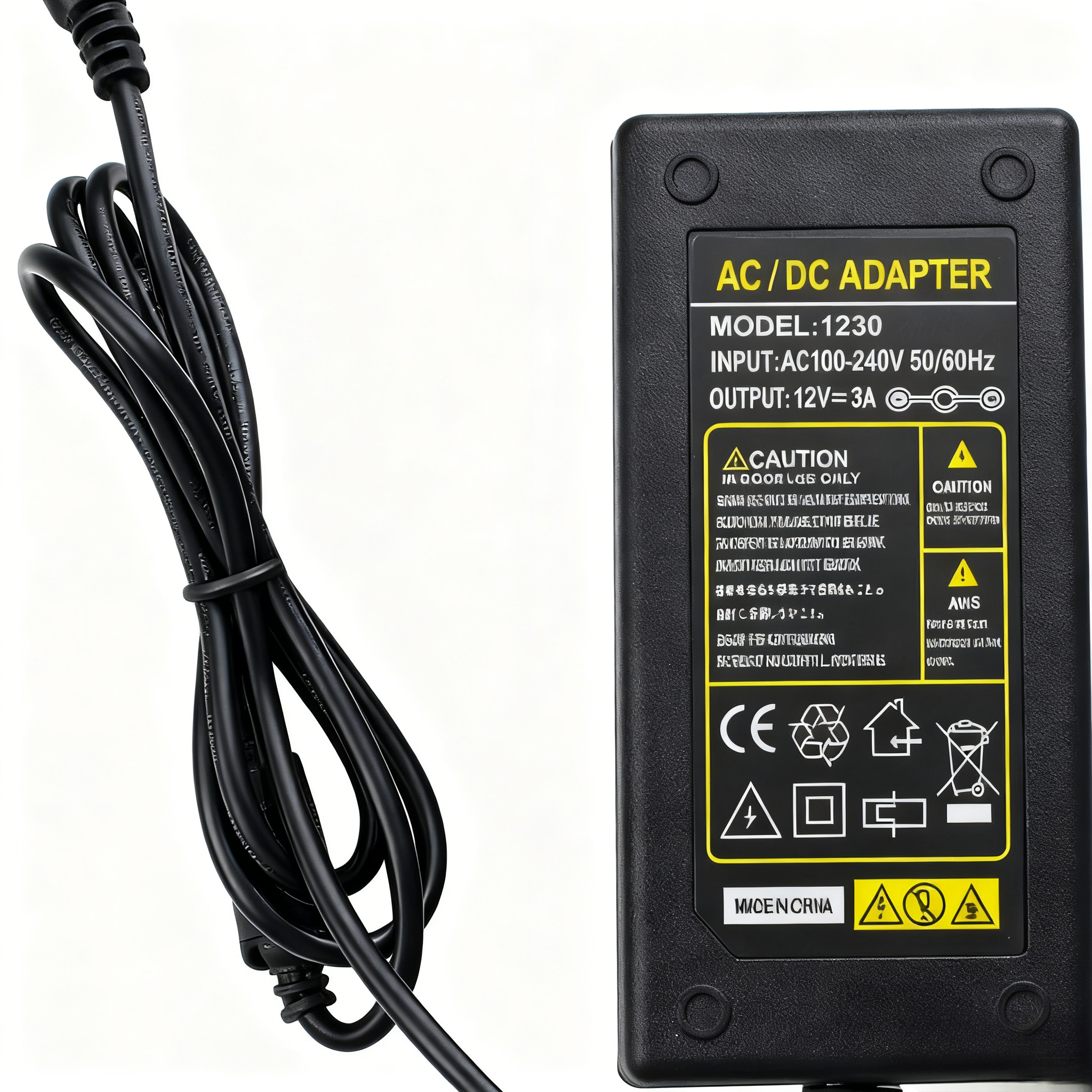 12V 3A Power Adapter for LED Neon Signs – AC/DC Wall Plug Power Supply